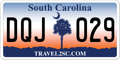 SC license plate DQJ029
