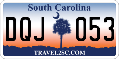 SC license plate DQJ053