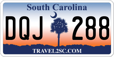 SC license plate DQJ288