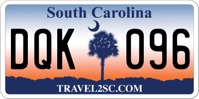 SC license plate DQK096