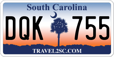 SC license plate DQK755