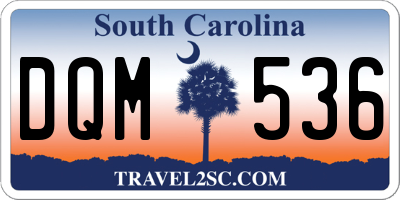 SC license plate DQM536