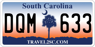 SC license plate DQM633