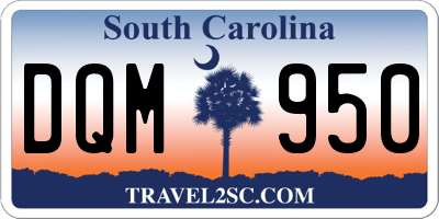 SC license plate DQM950