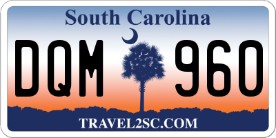 SC license plate DQM960