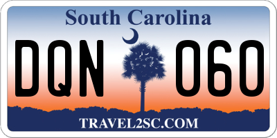 SC license plate DQN060