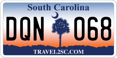 SC license plate DQN068