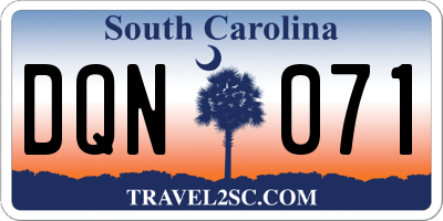 SC license plate DQN071