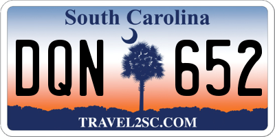 SC license plate DQN652