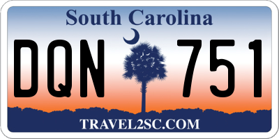 SC license plate DQN751