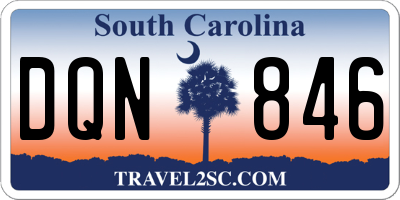 SC license plate DQN846