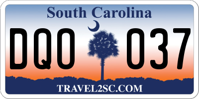 SC license plate DQO037