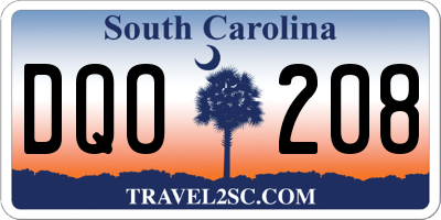 SC license plate DQO208