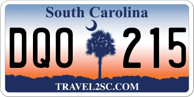 SC license plate DQO215