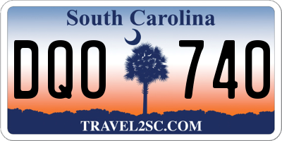 SC license plate DQO740