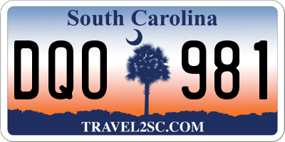 SC license plate DQO981