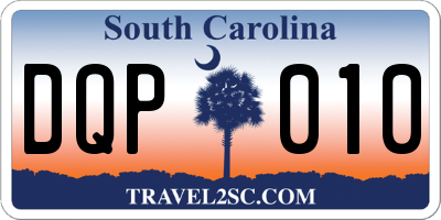 SC license plate DQP010