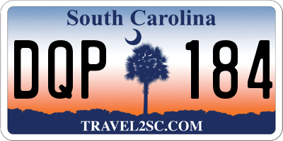 SC license plate DQP184