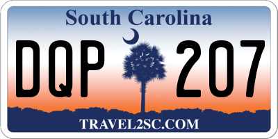 SC license plate DQP207