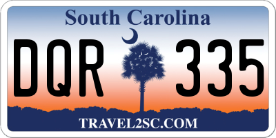 SC license plate DQR335