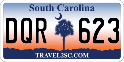 SC license plate DQR623