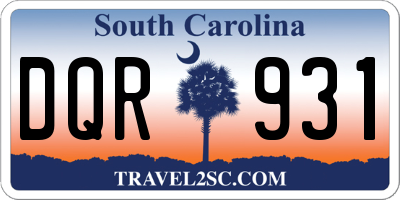 SC license plate DQR931