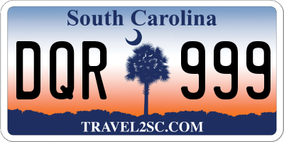 SC license plate DQR999