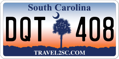 SC license plate DQT408