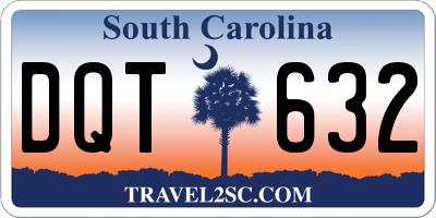 SC license plate DQT632