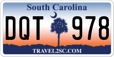 SC license plate DQT978
