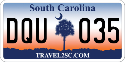 SC license plate DQU035