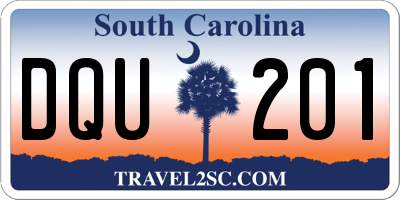 SC license plate DQU201
