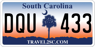 SC license plate DQU433