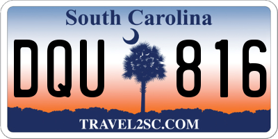 SC license plate DQU816