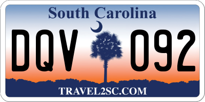 SC license plate DQV092