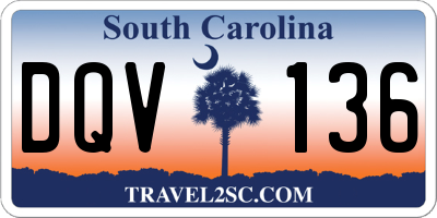 SC license plate DQV136