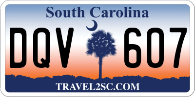 SC license plate DQV607