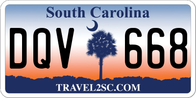 SC license plate DQV668