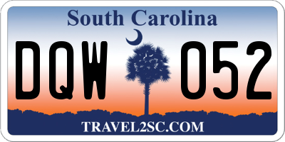 SC license plate DQW052