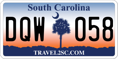 SC license plate DQW058