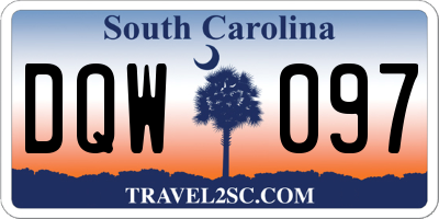 SC license plate DQW097
