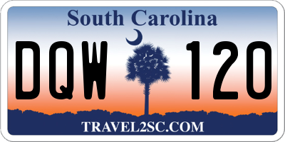 SC license plate DQW120