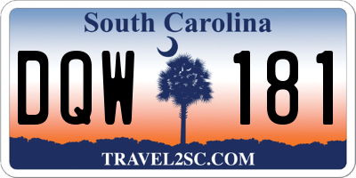 SC license plate DQW181