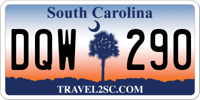 SC license plate DQW290