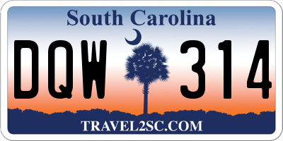 SC license plate DQW314