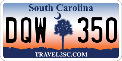 SC license plate DQW350