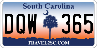 SC license plate DQW365