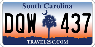 SC license plate DQW437