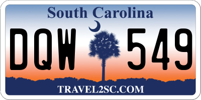 SC license plate DQW549
