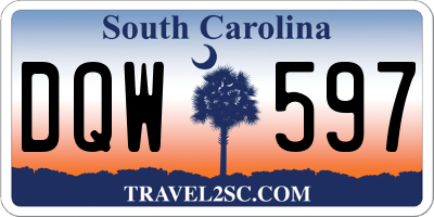 SC license plate DQW597
